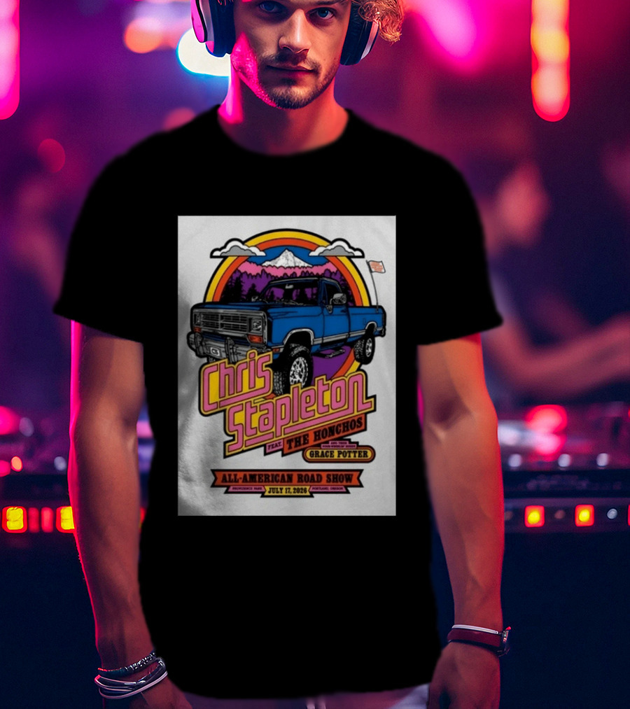 Chris Stapleton Feat The Honchos Grace Potter All American Road Show Providence Park Portland Oregon July 17 2026 T-Shirt