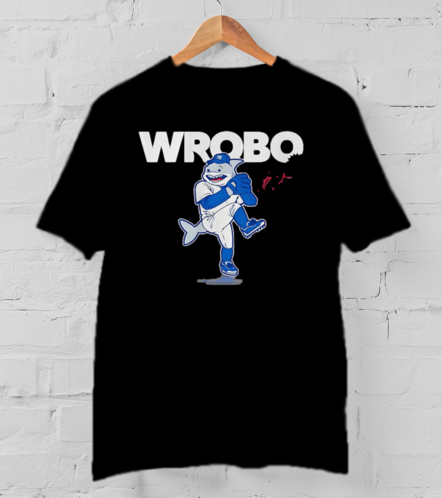 Los Angeles Dodgers Justin Wrobleski Baseball Wrobo Shark T-Shirt