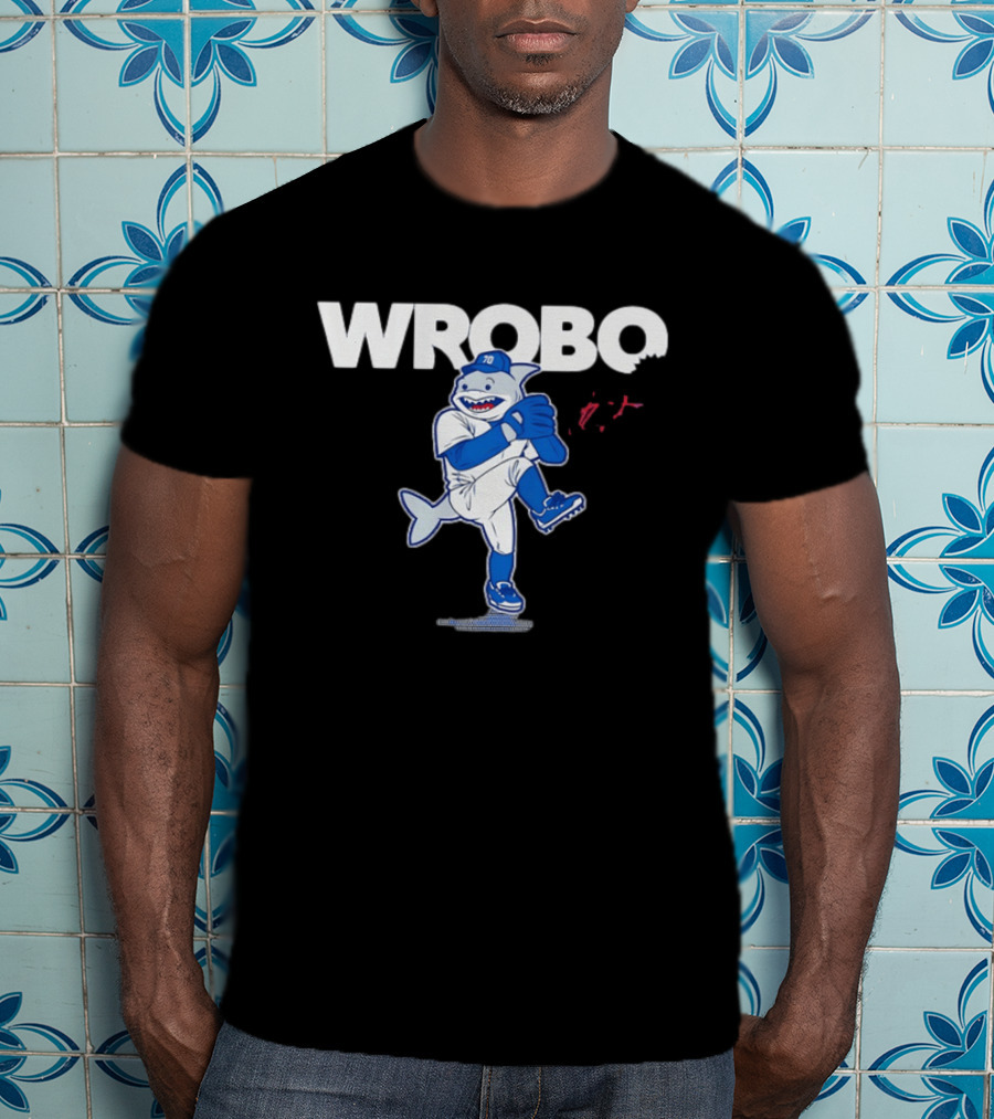 Los Angeles Dodgers Justin Wrobleski Baseball Wrobo Shark T-Shirt