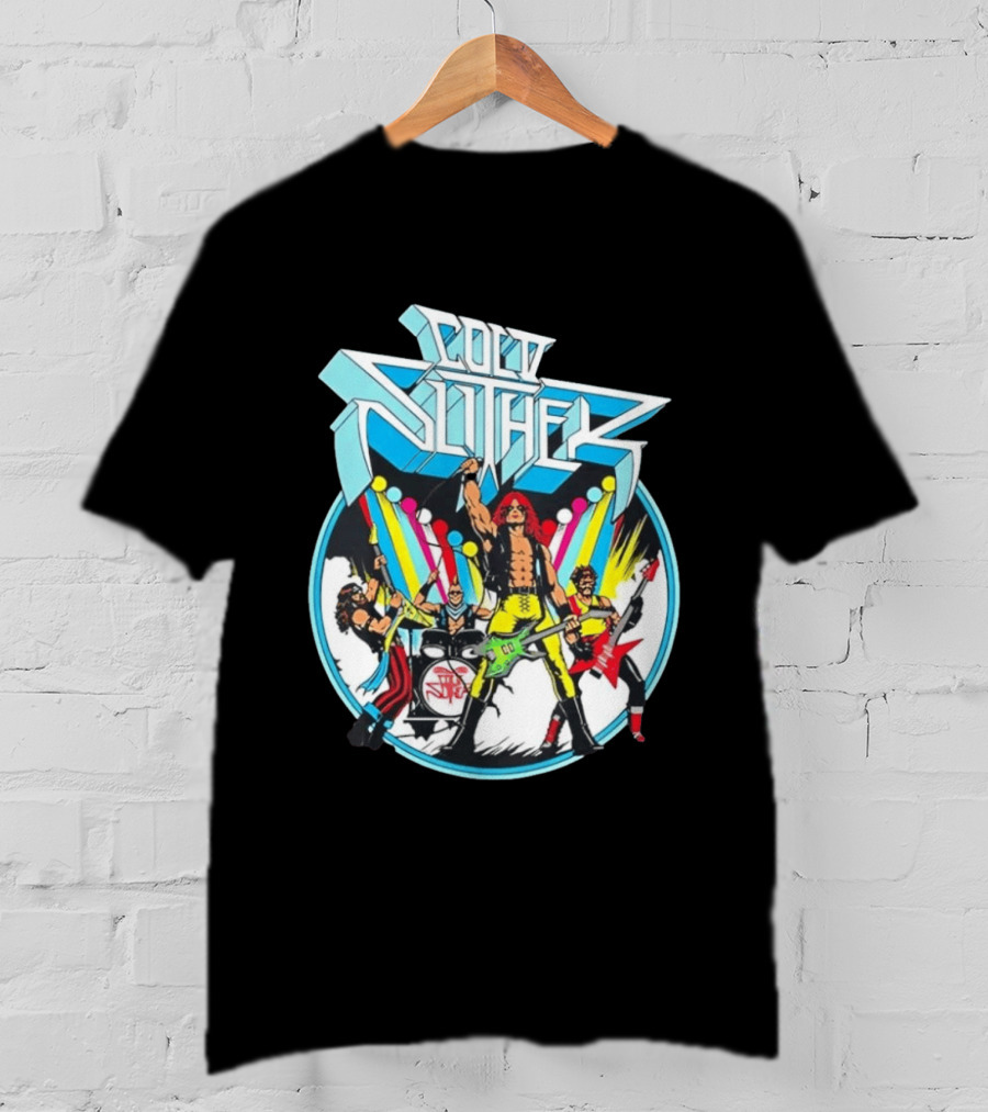 Cold Slither Band Members Rocking Live Performance Retro Vibes T-Shirt