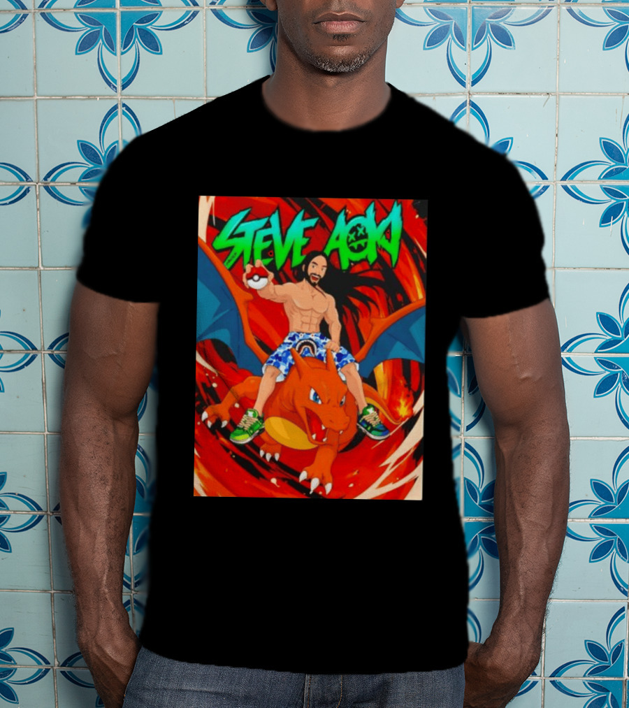 Steve Aoki Pokémon Charizard Adventure T-Shirt