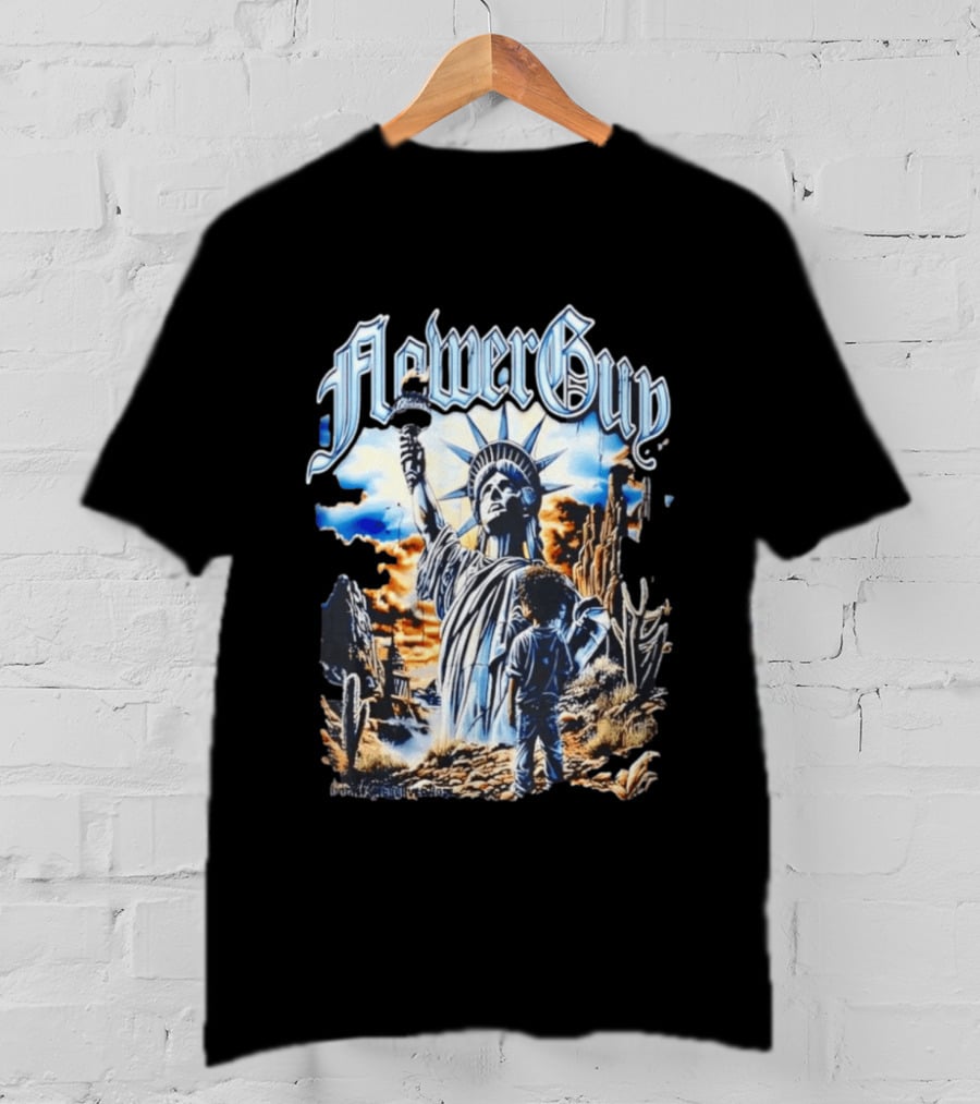 FlowerGuy Statue Of Liberty And Child In Desert Scene T-Shirt