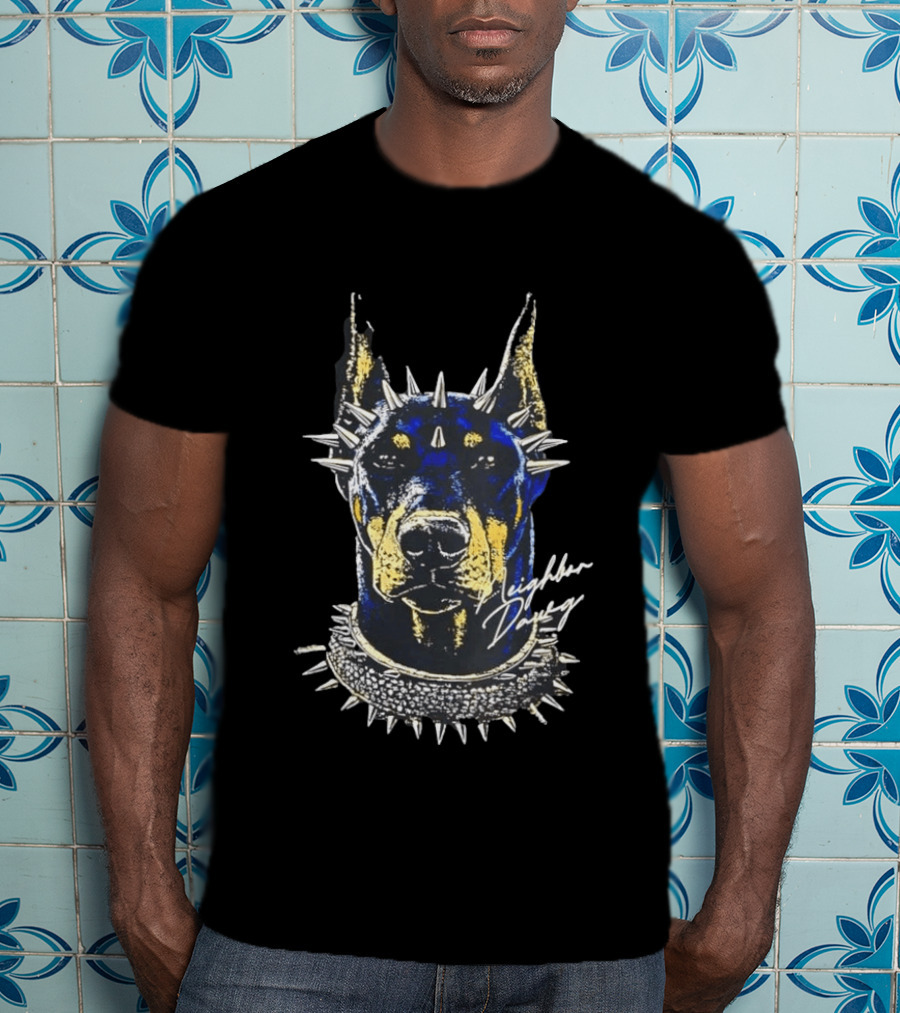 Neighbor Dawg Doberman Pinscher Spiked Collar T-Shirt