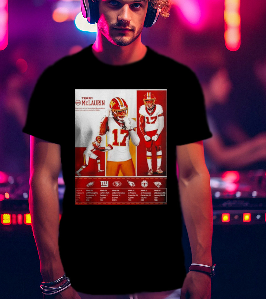Terry McLaurin Washington Commanders 2026 Schedule NFL Football 17 Jersey Fan Gear T-Shirt