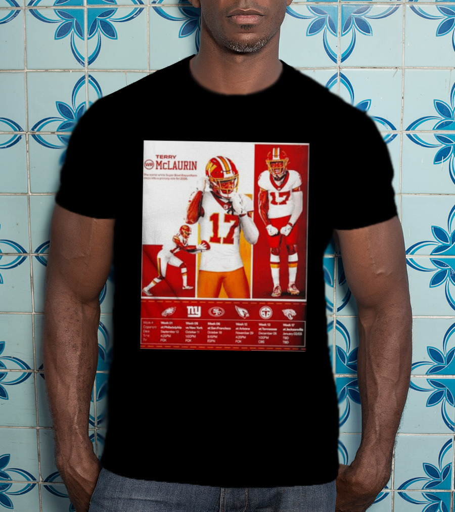 Terry McLaurin Washington Commanders 2026 Schedule NFL Football 17 Jersey Fan Gear T-Shirt