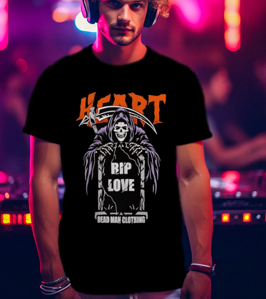 Heart Rip Love Grim Reaper Dead Man Clothing T-Shirt