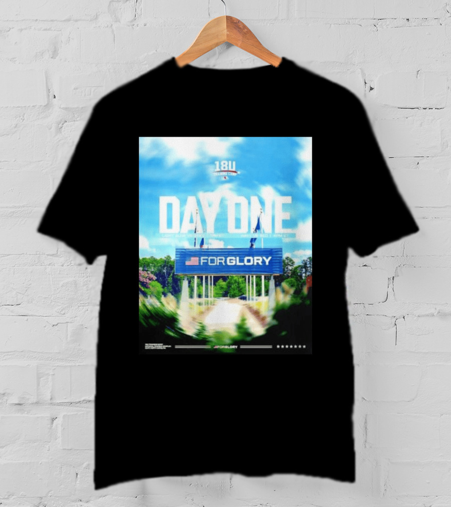 USA Baseball 18U Training Camp Day One For Glory American Flag Inspiring Journey T-Shirt