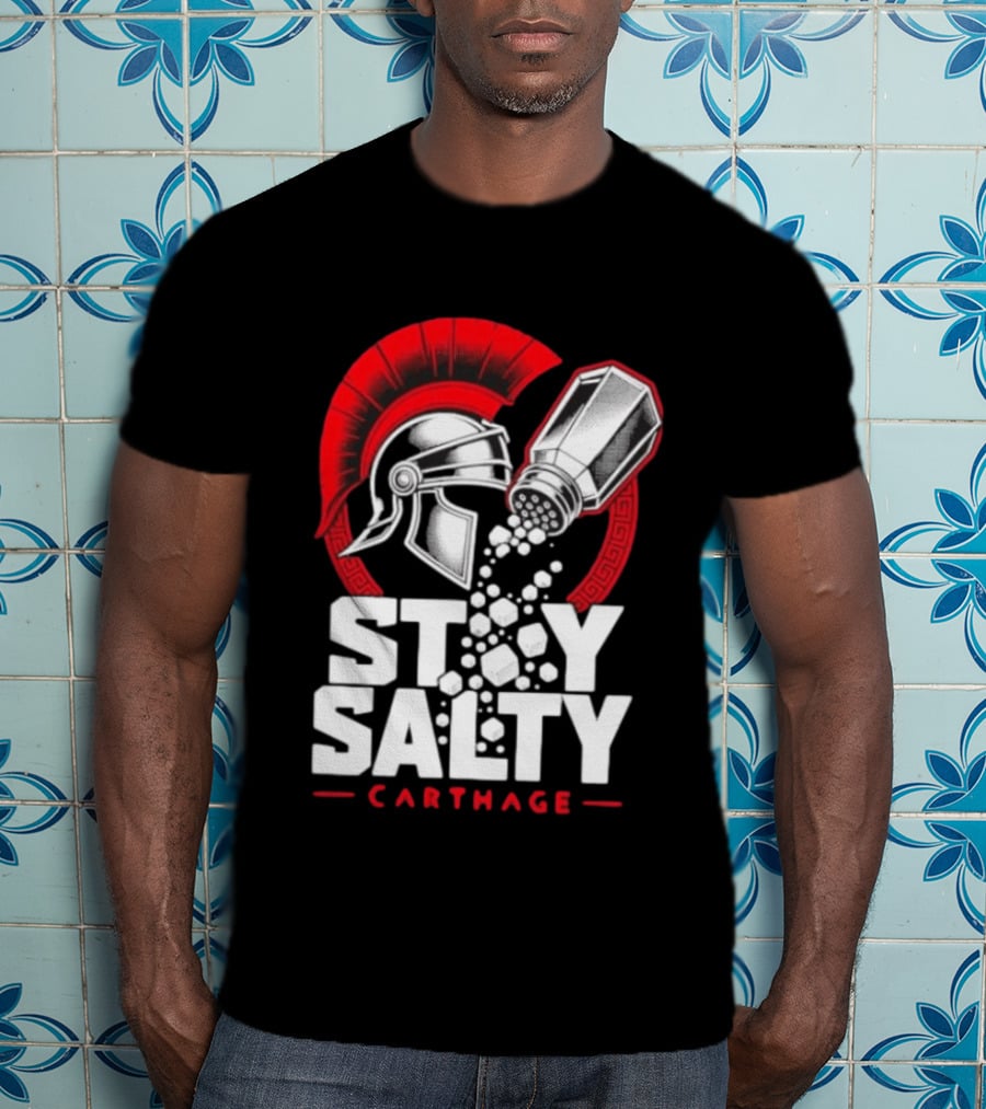 Stay Salty Carthage Roman Republic Rome Punic Wars Greek Helmet Salt Shaker T-Shirt