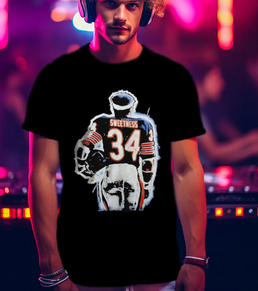 Walter Payton Sweetness 34 Chicago Bears Football Jersey Player T-Shirt
