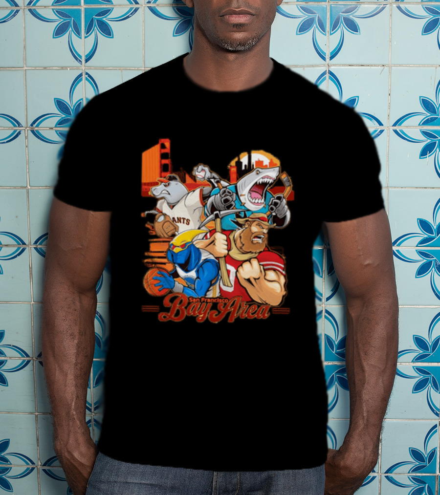 San Francisco Bay Area Giants Sharks Warriors 49ers Sports Collage T-Shirt