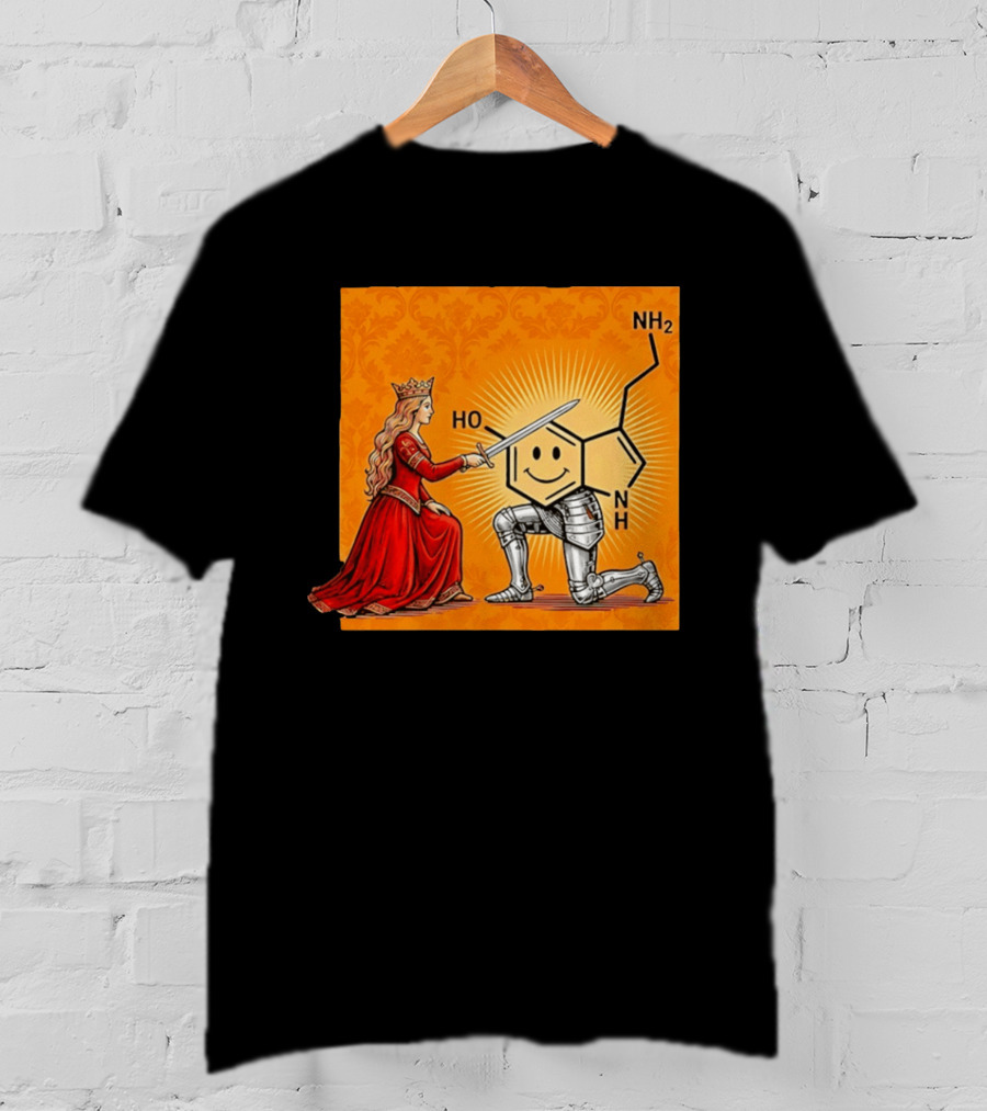 Sir Otonin Serotonin Molecule Knight Queen Chemistry T-Shirt