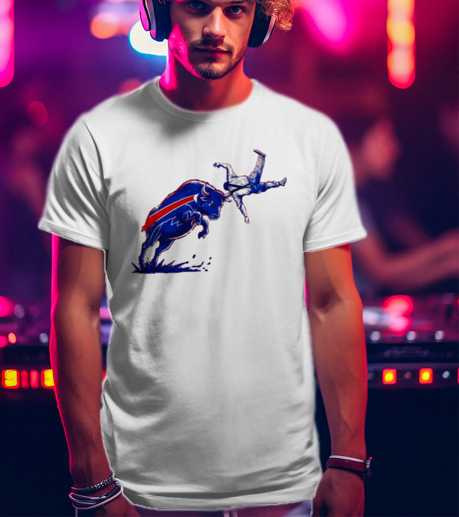 Buffalo Bills 2026 Bold Charging Buffalo Icon With Red Streak T-Shirt