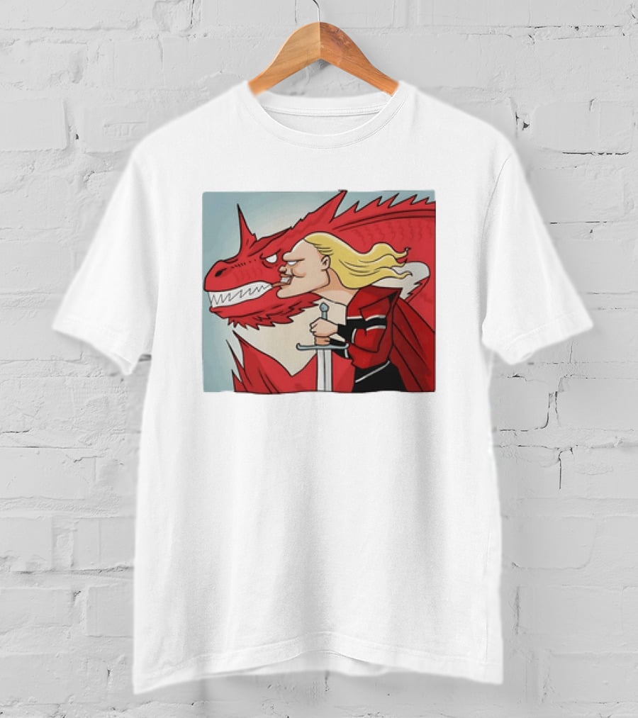 Haaland Norway Dragon Rider Caricature T-Shirt