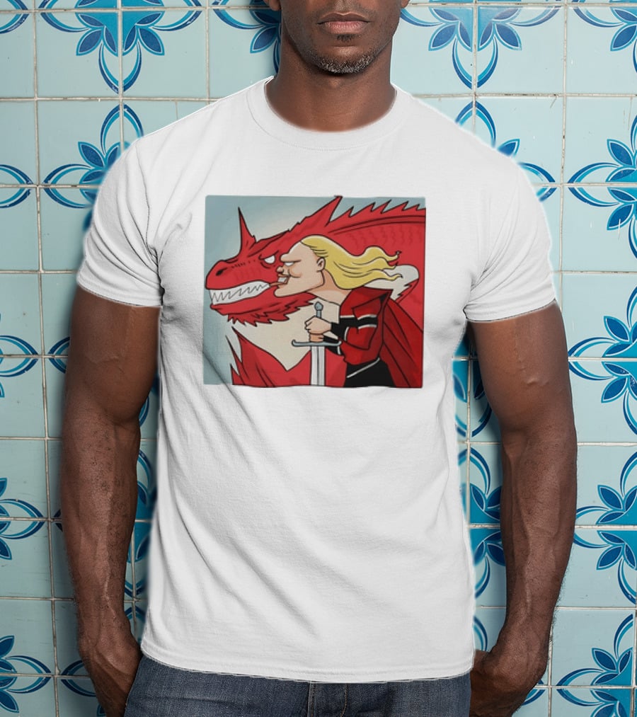 Haaland Norway Dragon Rider Caricature T-Shirt