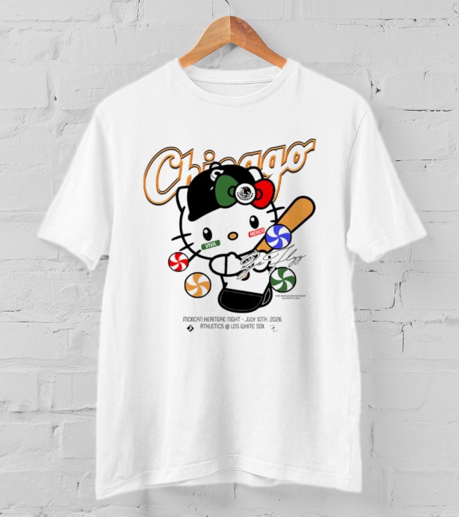 Hello Kitty Chicago White Sox Mexican Heritage Night July 10 2026 Athletics Los White Sox T-Shirt