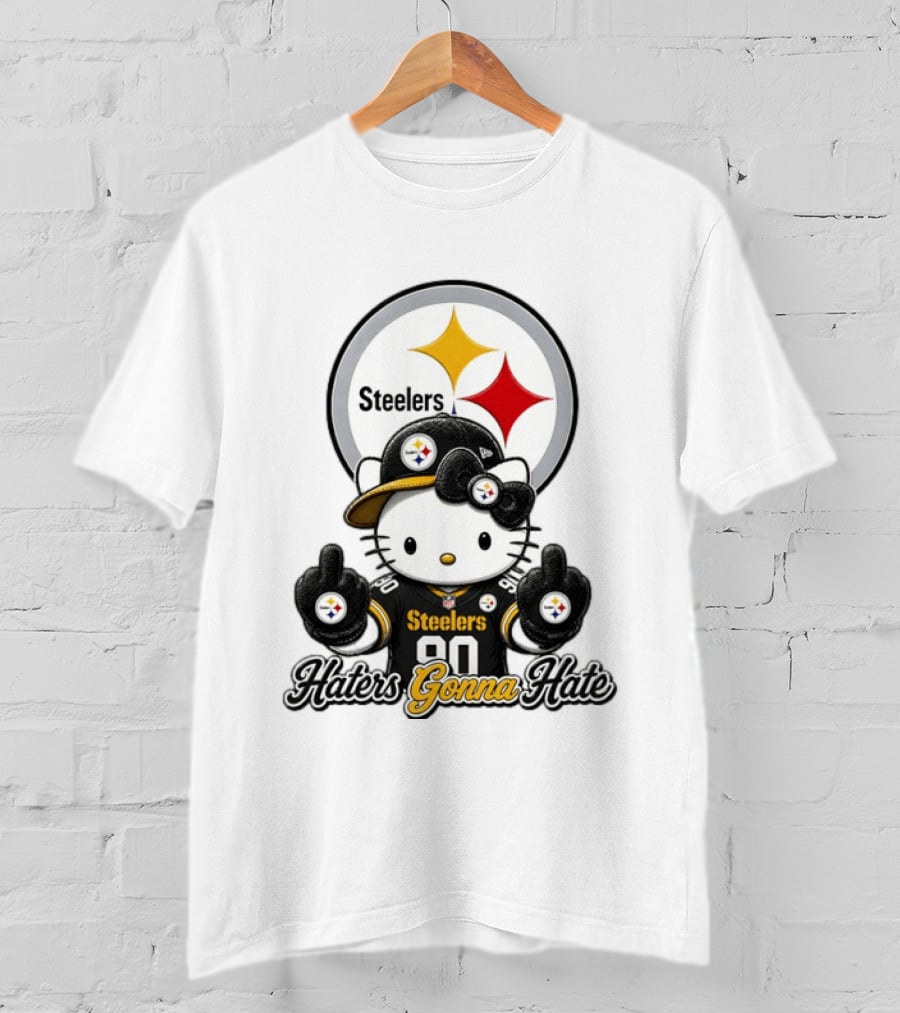 Hello Kitty Steelers Middle Finger Haters Gonna Hate T-Shirt