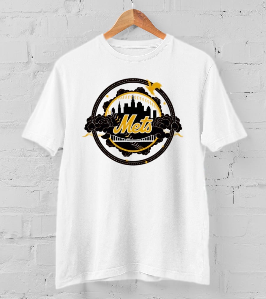 New York Mets MLB Skyline Baseball Bridge T-Shirt