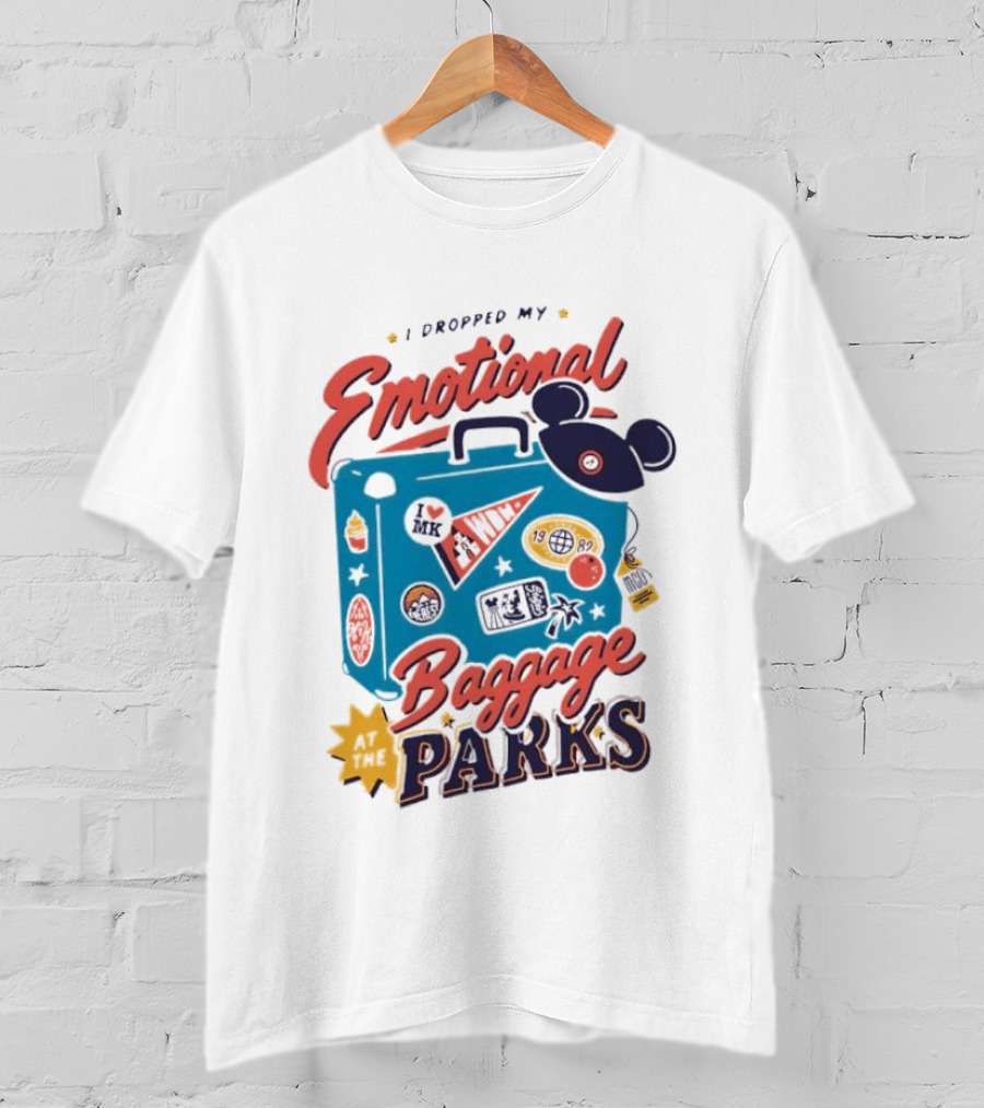 I Dropped My Emotional Baggage In Disney World Parks With Travel Suitcase And Mickey Ears T-Shirt