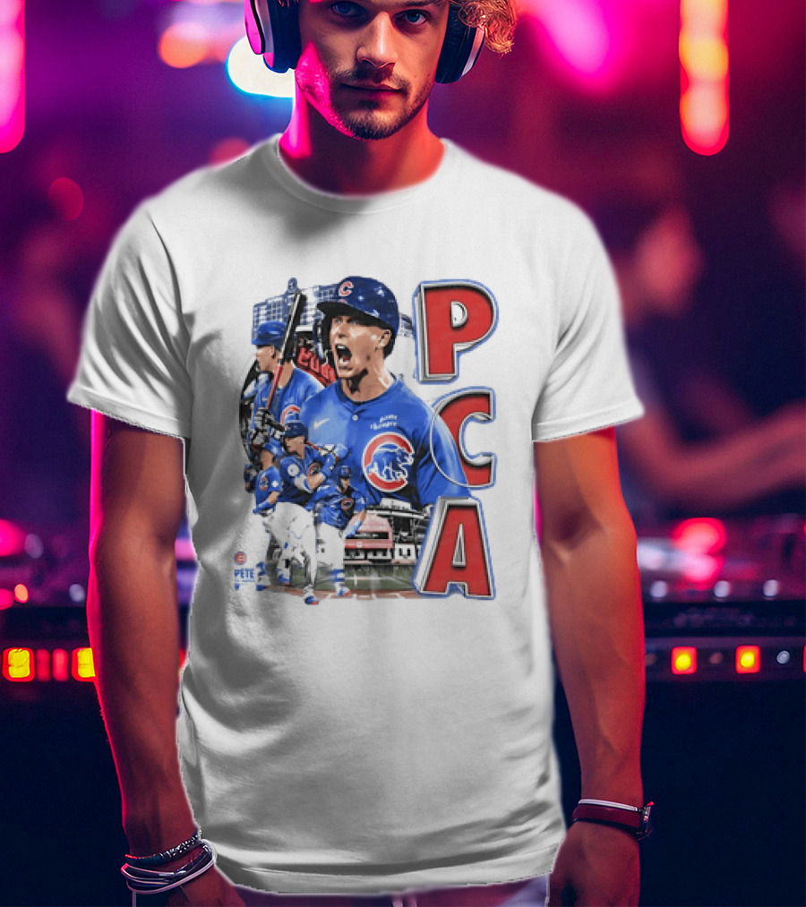 PCA Pete Crow Armstrong Chicago Cubs Baseball Collage T-Shirt