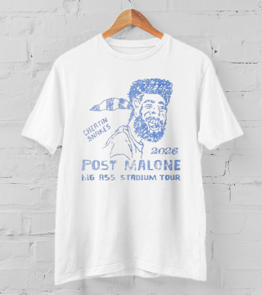 Post Malone Cheatin Snakes 2023 Big Ass Stadium Tour T-Shirt