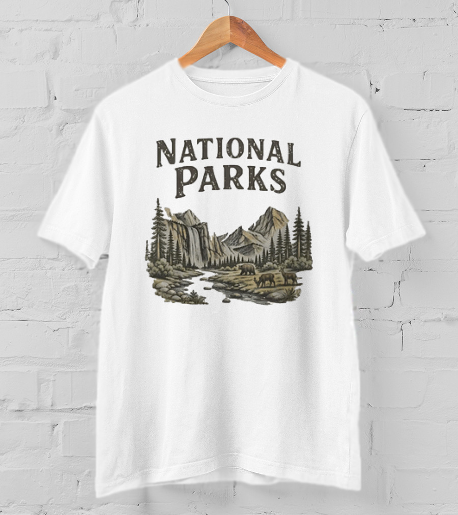 Protect Our National Parks Leave No Trace Nature Yosemite Bears Deer Mountains Forest T-Shirt