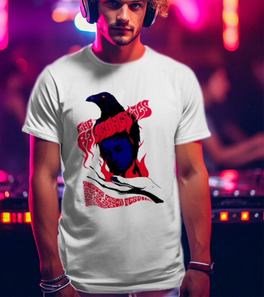 Raveonettes Austin Psych Fest Crow Fire Elements 2014 T-Shirt