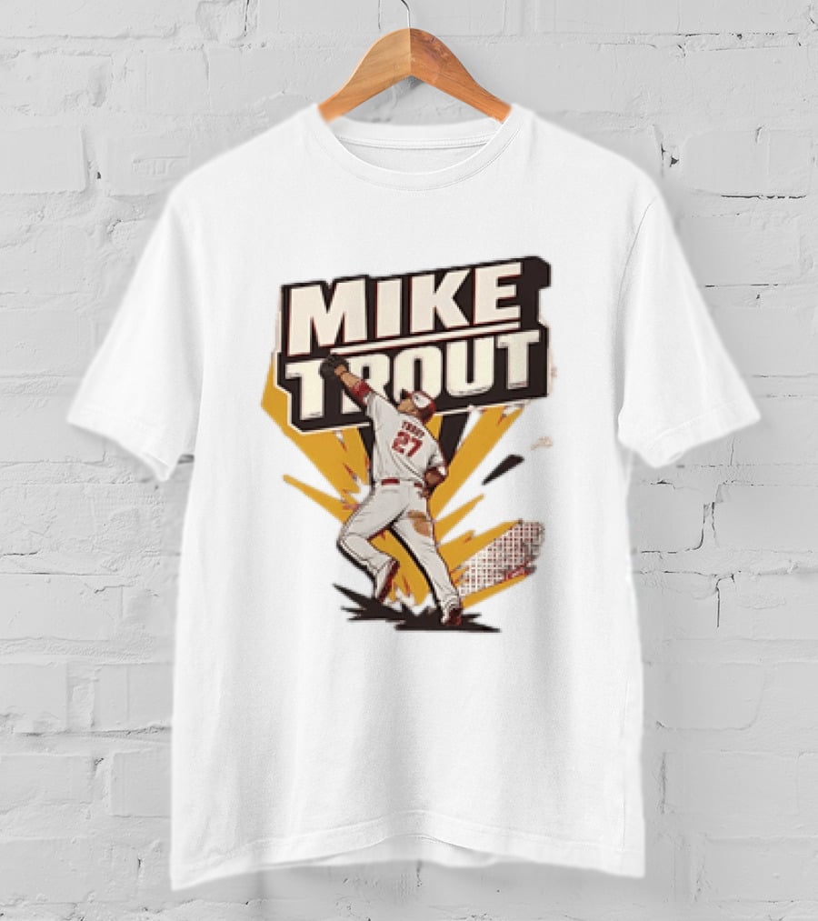 Mike Trout 27 Los Angeles Angels Baseball T-Shirt