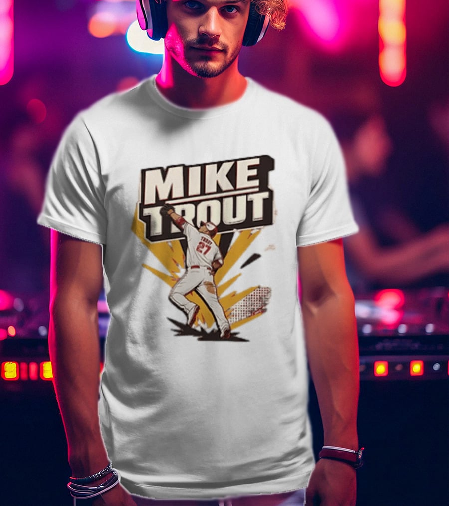 Mike Trout 27 Los Angeles Angels Baseball T-Shirt