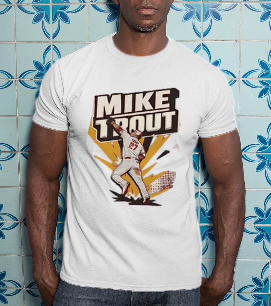 Mike Trout 27 Los Angeles Angels Baseball T-Shirt