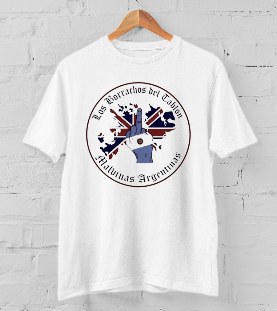 Los Borrachos Del Tablón Malvinas Argentinas Middle Finger Flag T-Shirt