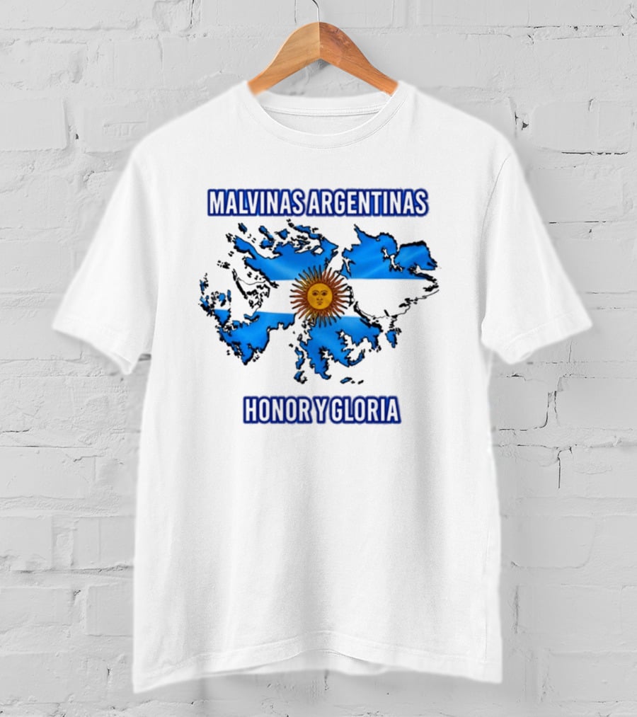 Malvinas Argentinas Honor Y Gloria Sun Symbol Map T-Shirt