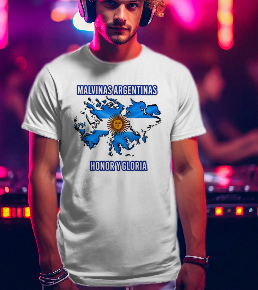 Malvinas Argentinas Honor Y Gloria Sun Symbol Map T-Shirt