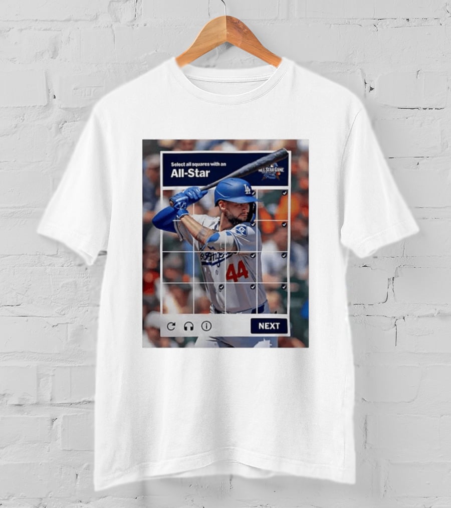 Select All Squares With An All Star Los Angeles Dodgers Baseball Meme T-Shirt