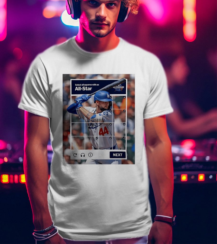 Select All Squares With An All Star Los Angeles Dodgers Baseball Meme T-Shirt