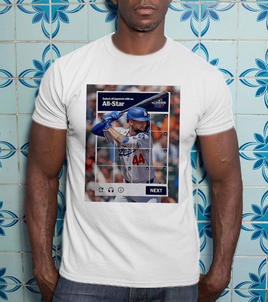 Select All Squares With An All Star Los Angeles Dodgers Baseball Meme T-Shirt