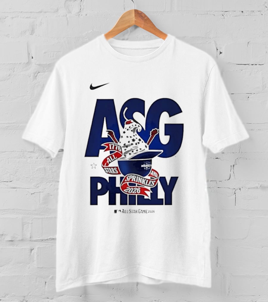 Nike MLB ASG Philly All Star Game 2026 1776 Theme Sprinkles T-Shirt