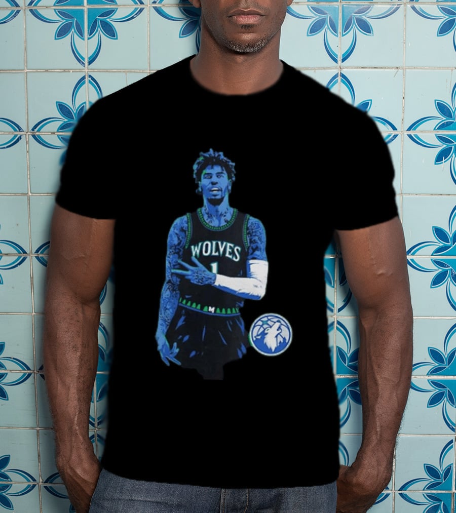 Anthony Edwards Wolves 1 Minnesota Timberwolves Basketball T-Shirt