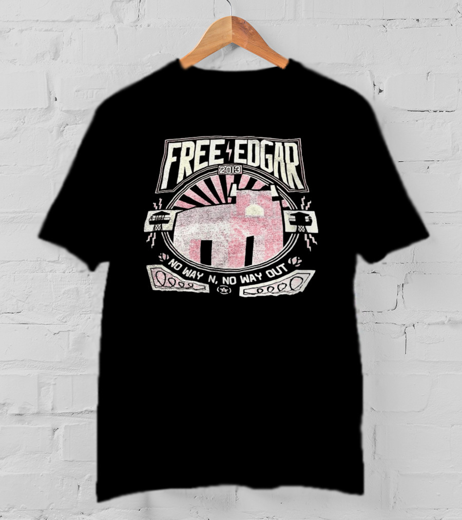 Free Edgar 2013 No Way In No Way Out Vintage Style Prison T-Shirt