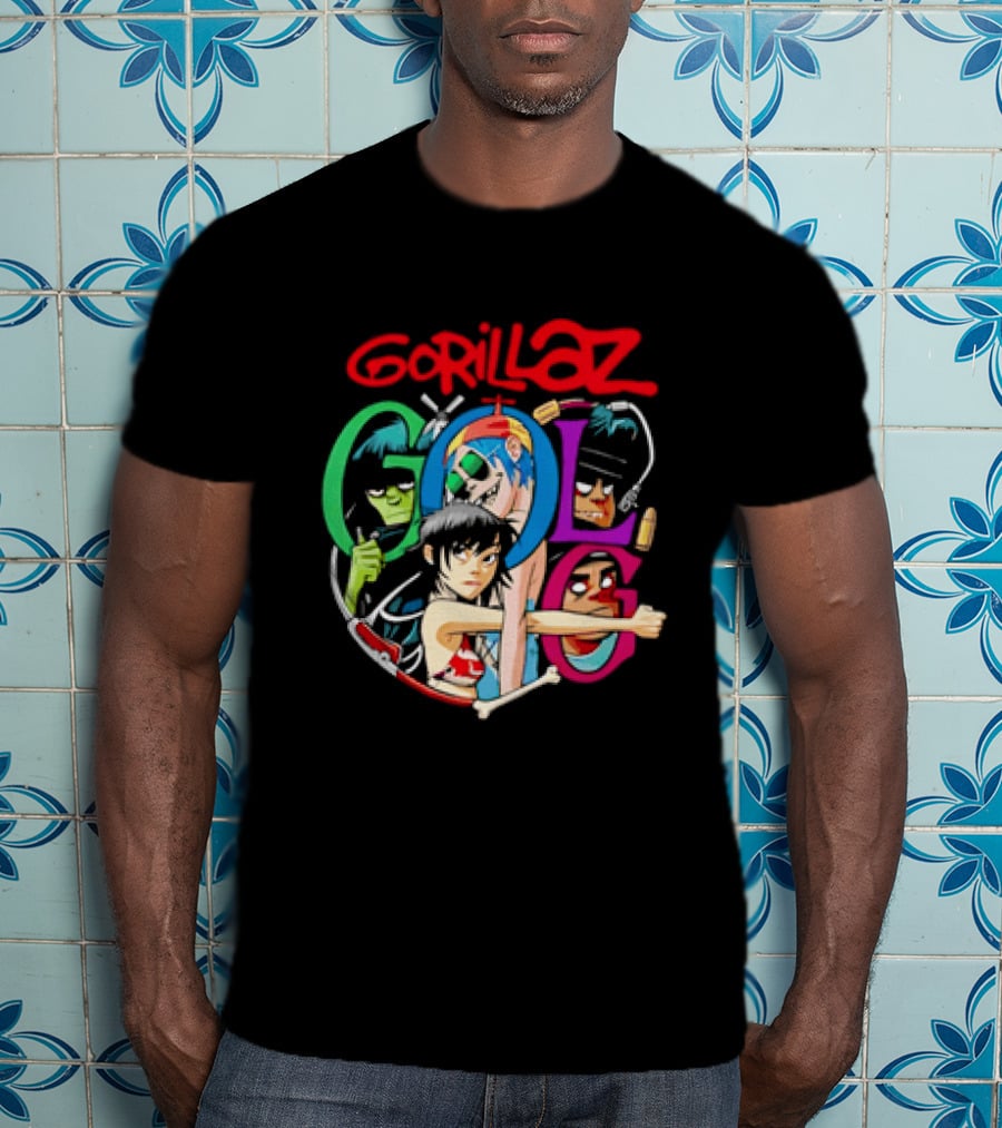 Gorillaz Virtual Rock Band Cartoon Characters T-Shirt