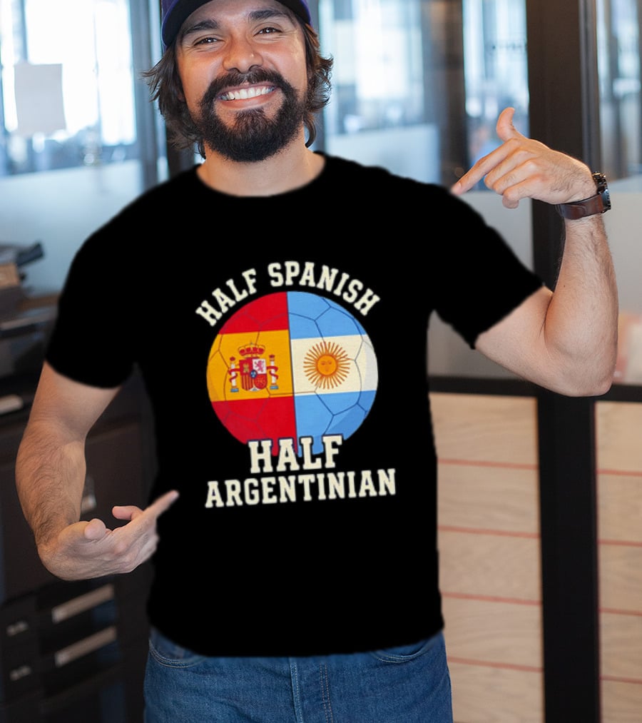 Half Spanish Half Argentinian Flag Ball T-Shirt
