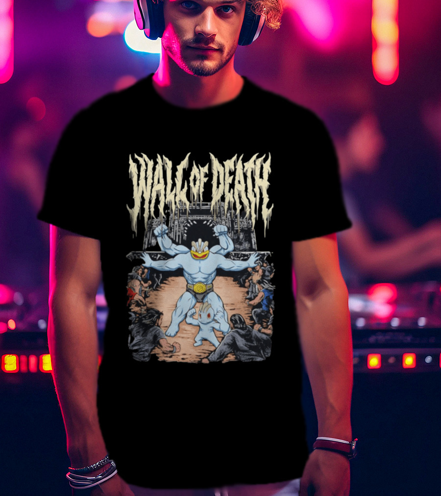 Pokemon Machamp Wall Of Death Heavy Metal Concert Battle T-Shirt