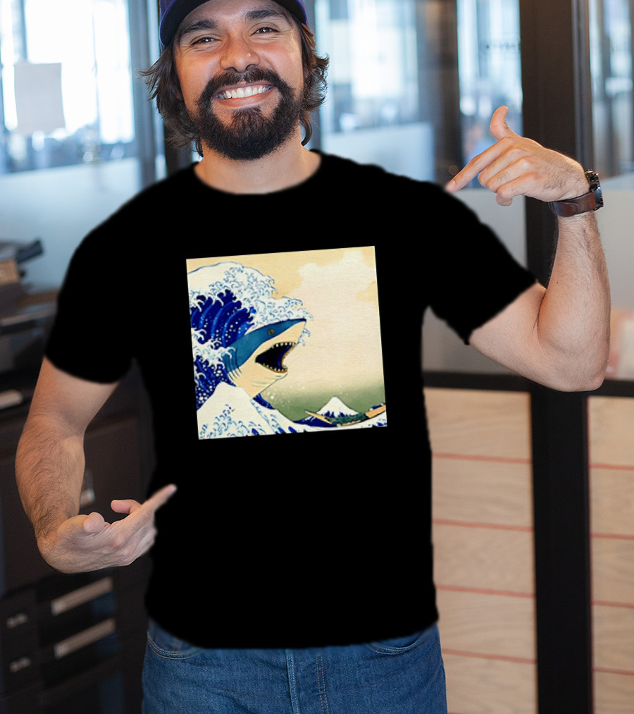 The Great Wave Off Kanagawa Sharks Fusion Art Japan Ukiyo E T-Shirt