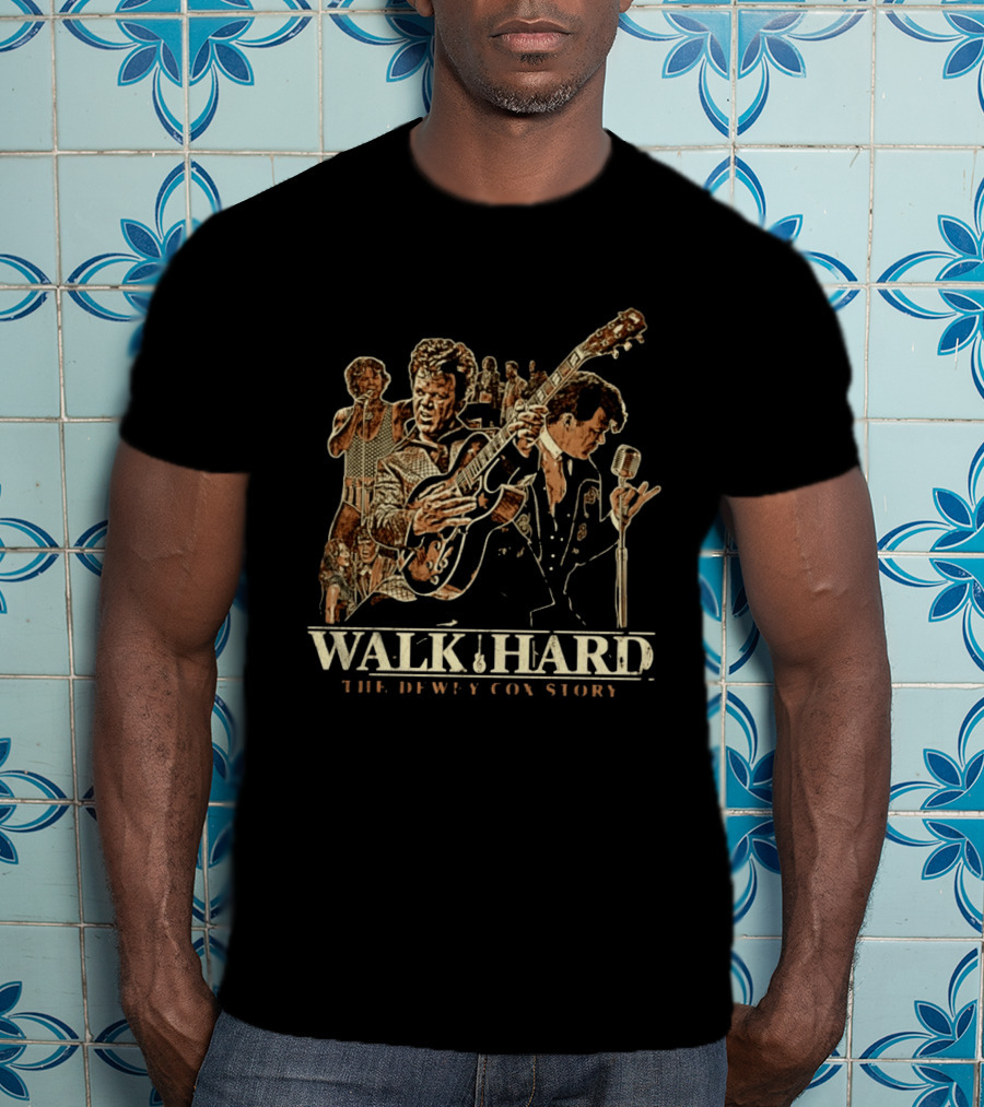 Walk Hard The Dewey Cox Story Collage John C Reilly Guitar Microphone Scene T-Shirt