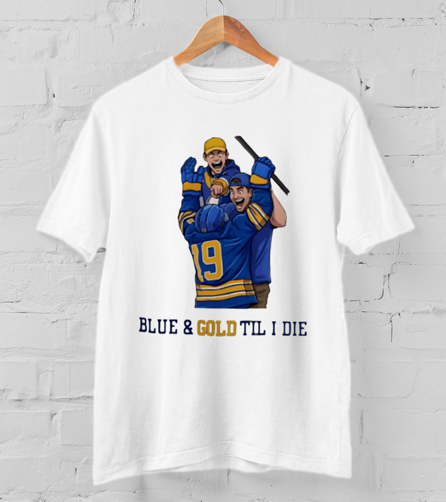 Buffalo Sabres Blue & Gold Til I Die Peyton Krebs 19 Hockey Fans T-Shirt