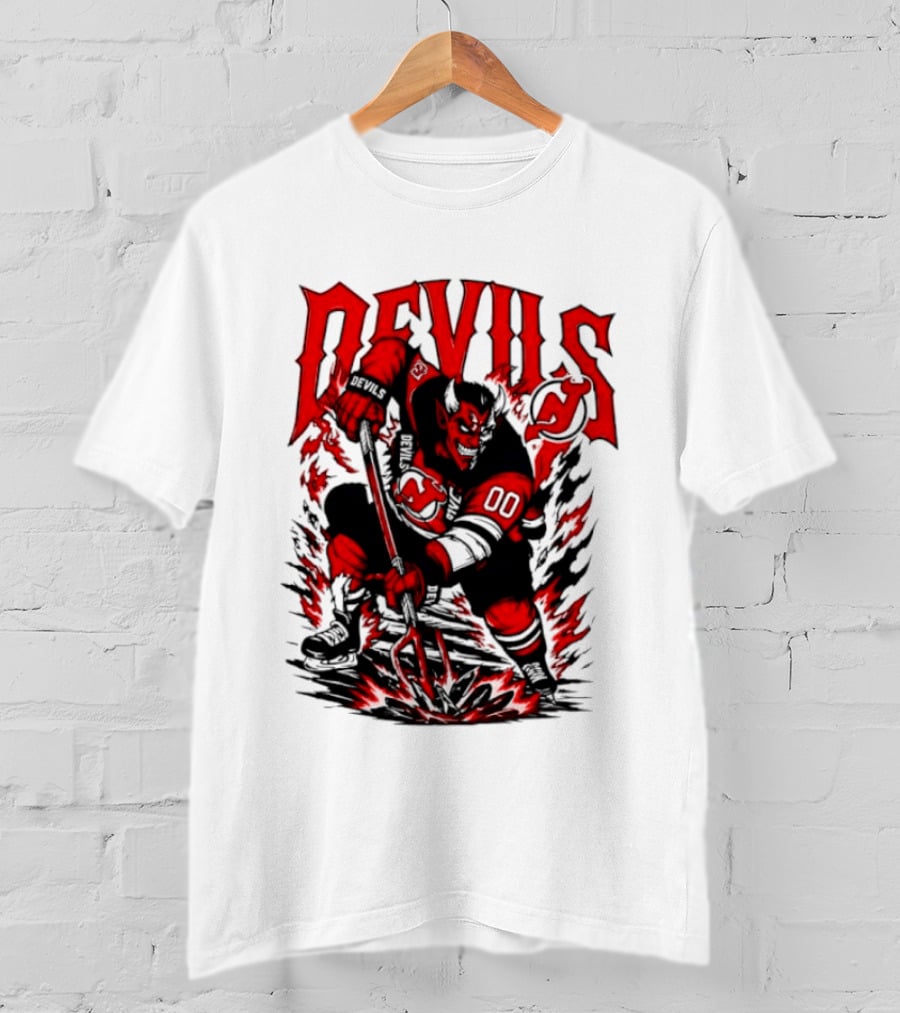 New Jersey Devils NHL Hockey Number 00 Devil Player T-Shirt