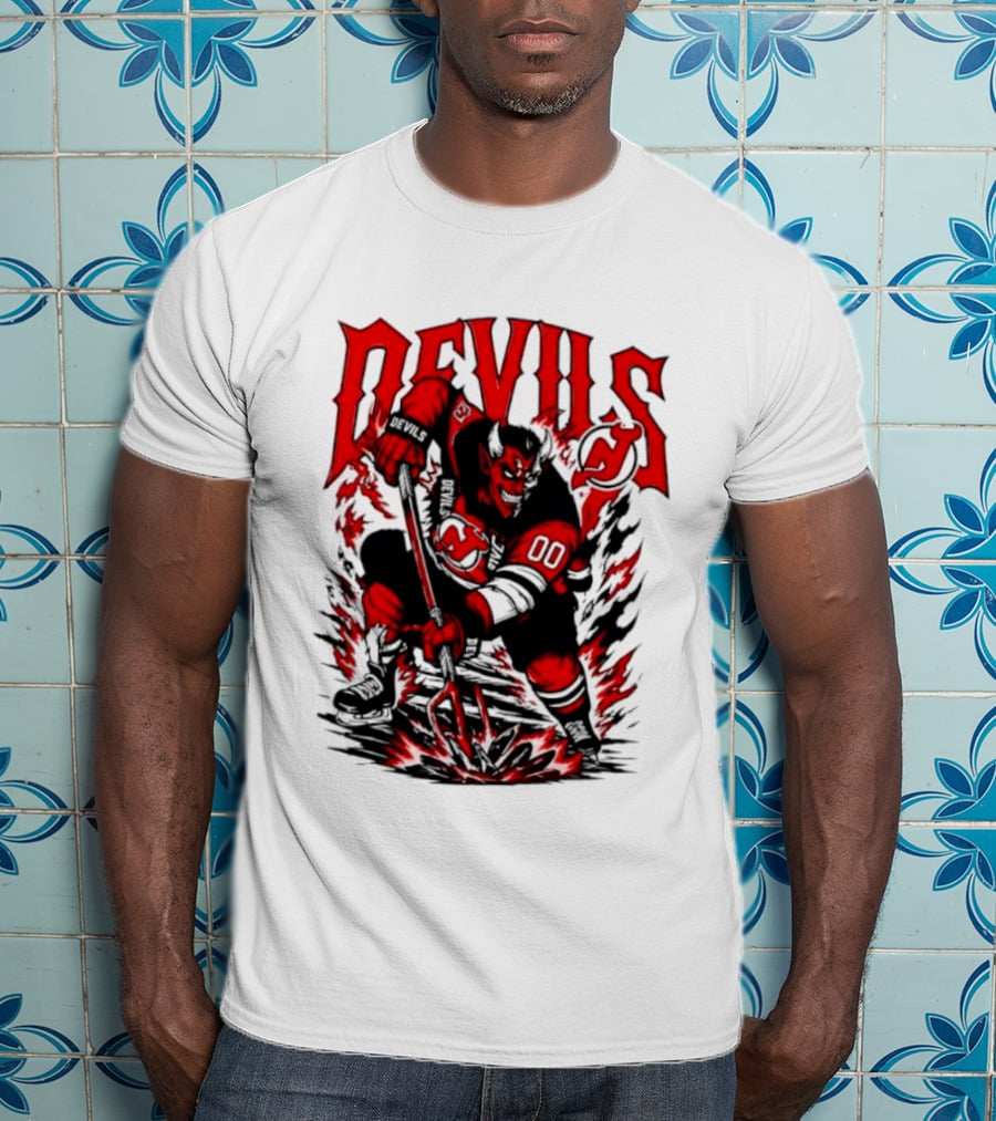 New Jersey Devils NHL Hockey Number 00 Devil Player T-Shirt