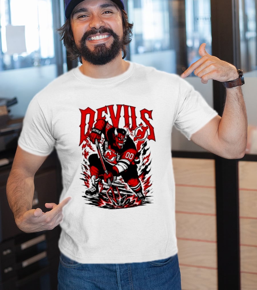 New Jersey Devils NHL Hockey Number 00 Devil Player T-Shirt