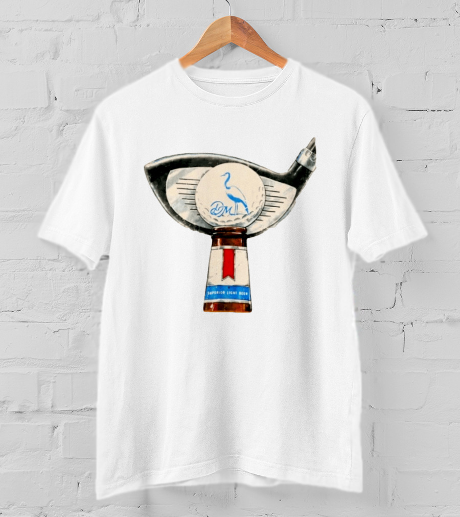 Dirty Marsh Superior Light Beer Golf Heron Bird Tap Handle T-Shirt