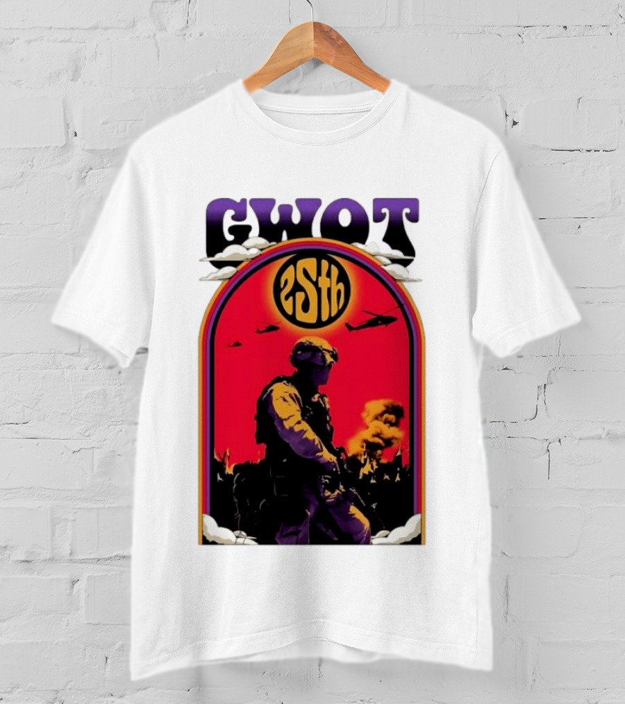 GWOT 25th Anniversary Soldier Helicopters Fire T-Shirt