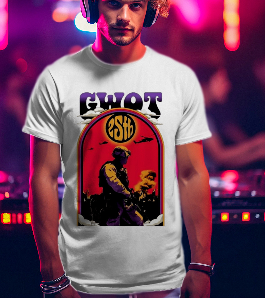 GWOT 25th Anniversary Soldier Helicopters Fire T-Shirt